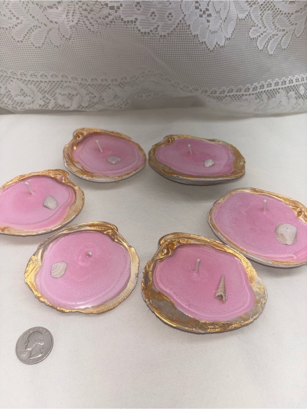 Hand Painted Scented Seashell Candle Tealight Sets using Organic Soy Wax